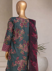 Embroidered 3-Piece Lawn Suit with Chiffon Dupatta
