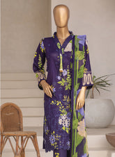 Embroidered 3-Piece Lawn Suit with Chiffon Dupatta