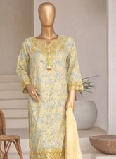 Embroidered 3-Piece Lawn Suit with Chiffon Dupatta