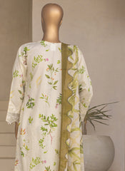 Embroidered 3-Piece Lawn Suit with Chiffon Dupatta