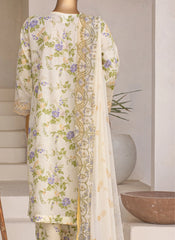 Embroidered 3-Piece Lawn Suit with Chiffon Dupatta