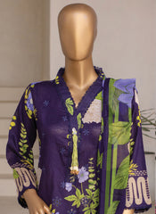 Embroidered 3-Piece Lawn Suit with Chiffon Dupatta