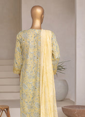 Embroidered 3-Piece Lawn Suit with Chiffon Dupatta
