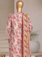 Embroidered 3-Piece Lawn Suit with Chiffon Dupatta