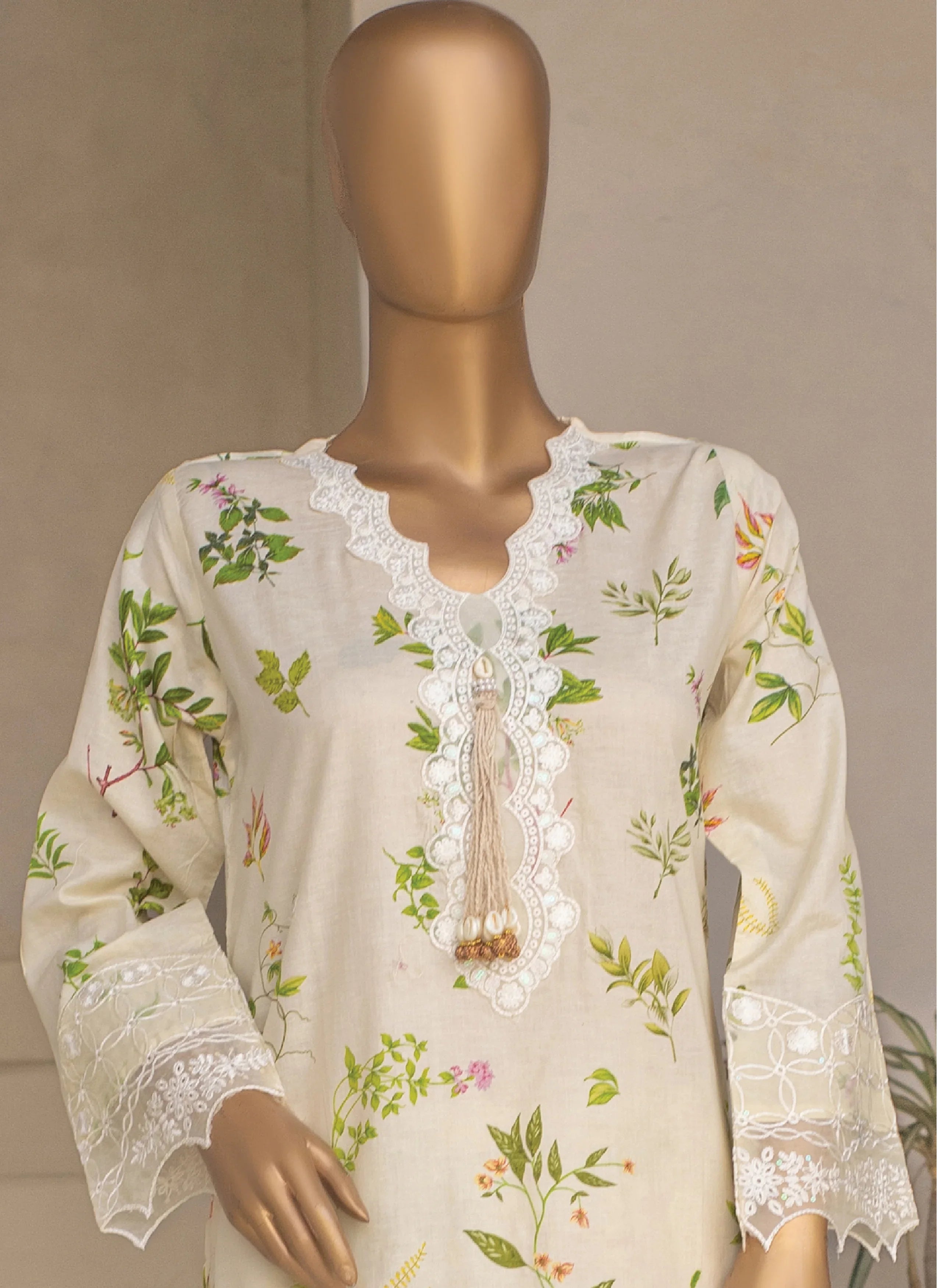 Embroidered 3-Piece Lawn Suit with Chiffon Dupatta