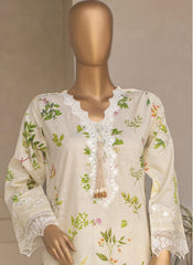 Embroidered 3-Piece Lawn Suit with Chiffon Dupatta