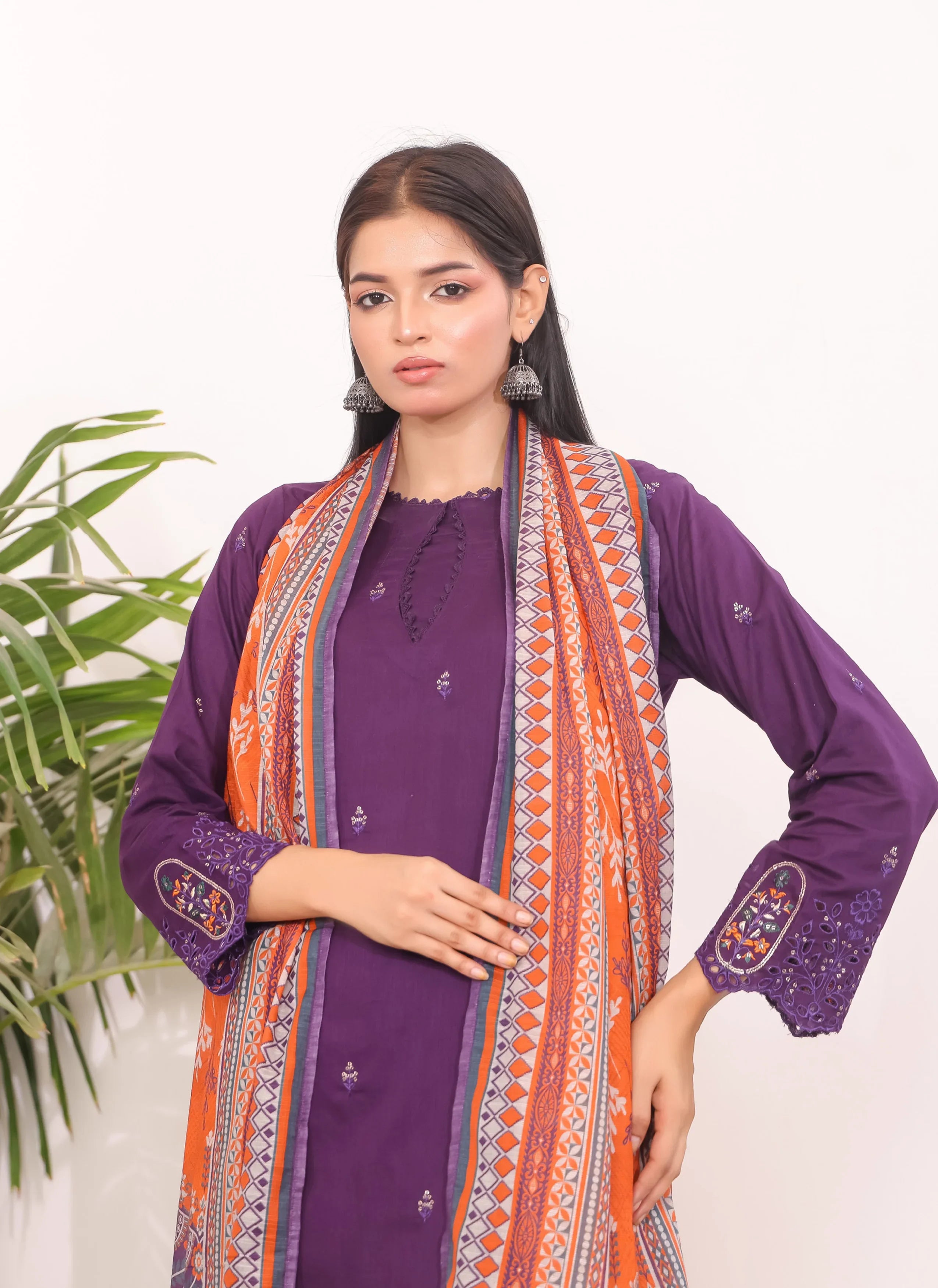 Luxury Embroidered Chicken Kari 3-Piece