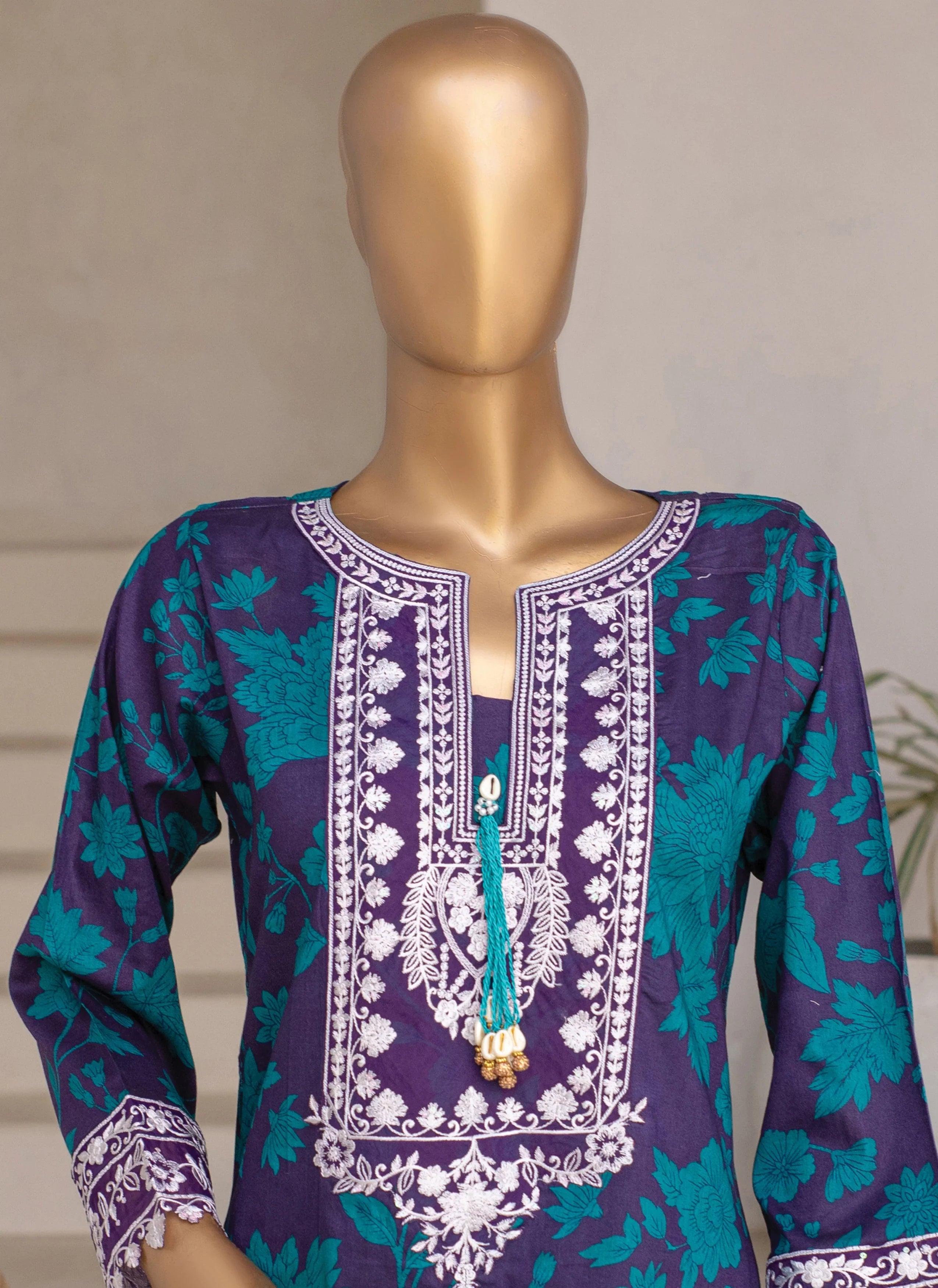 Embroidered 3-Piece Lawn Suit with Chiffon Dupatta
