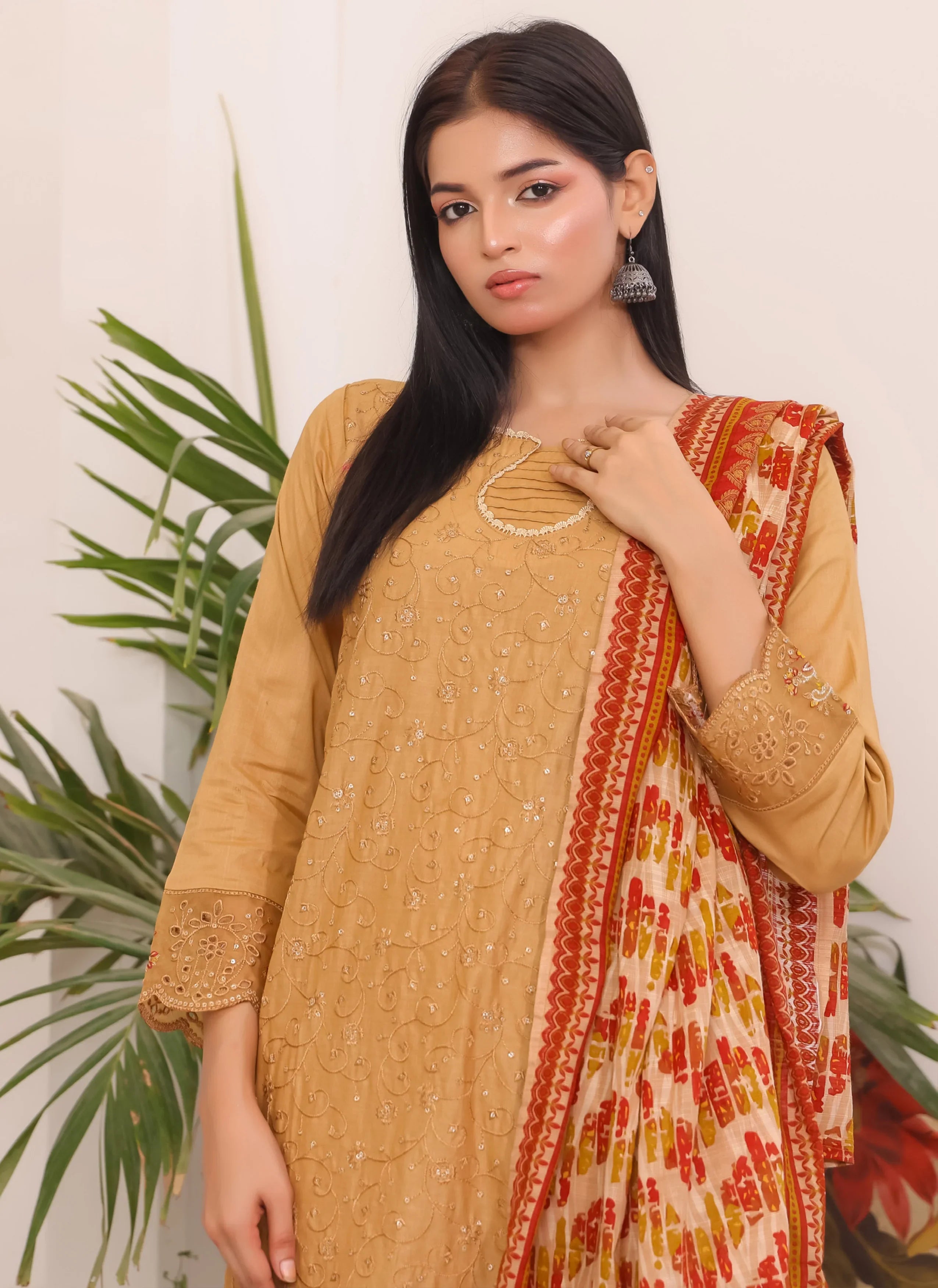 Luxury Embroidered Chicken Kari 3-Piece