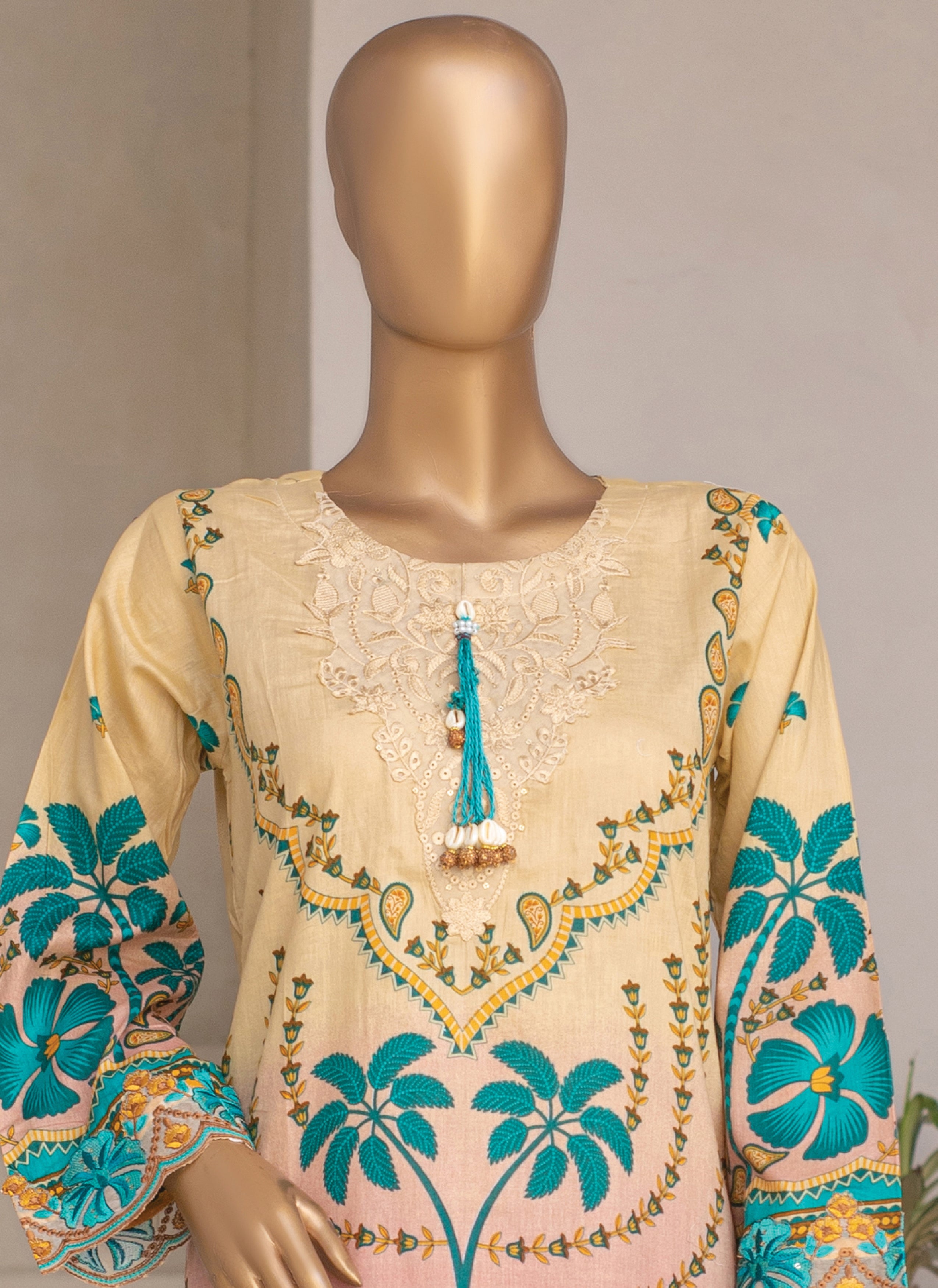 Embroidered 3-Piece Lawn Suit with Chiffon Dupatta